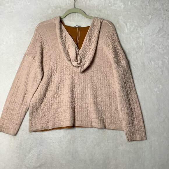 J.Jill Reversible Textured Terracotta Cameorstof Hoodie Sweater Women Medium - Picture 6 of 7